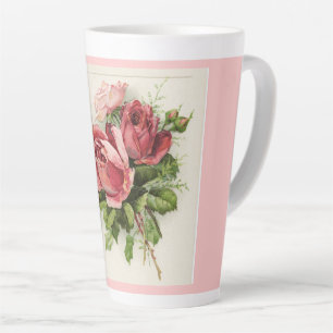 Vintage Art Antique Roses Latte Mug