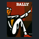 Vintage Art Bally Shoes Villemot Poster Print<br><div class="desc">Bally Shoes for Men. A stunning piece, perfect for the art deco lover or the vintage poster collector! circa 1986 - Bold color, a brilliant accent to any home, office, or studio loft! Bernard Villemot (1911–1989) was a French graphic artist known primarily for his iconic advertising images for Orangina, Bally...</div>