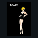 Vintage Art Bernard Villemot Bally Shoes Poster<br><div class="desc">Glamourous Vintage Art Deco Ad poster for Bally Shoes, by French graphic artist, Bernard Villemot. Perfect for the art deco lover or the vintage art poster collector! Bold colour, a brilliant accent to any home, office, or studio loft! Bernard Villemot (1911–1989) was a French graphic artist known primarily for his...</div>