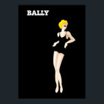 Vintage Art Bernard Villemot Bally Shoes Poster<br><div class="desc">Glamourous Vintage Art Deco Ad poster for Bally Shoes, by French graphic artist, Bernard Villemot. Perfect for the art deco lover or the vintage art poster collector! Bold colour, a brilliant accent to any home, office, or studio loft! Bernard Villemot (1911–1989) was a French graphic artist known primarily for his...</div>