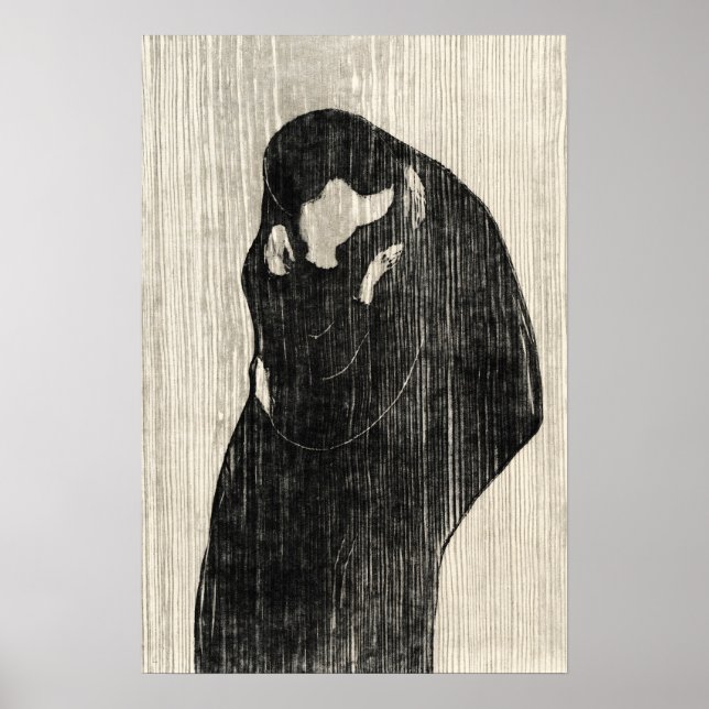 Vintage Art Couple Kissing Poster Print (Front)