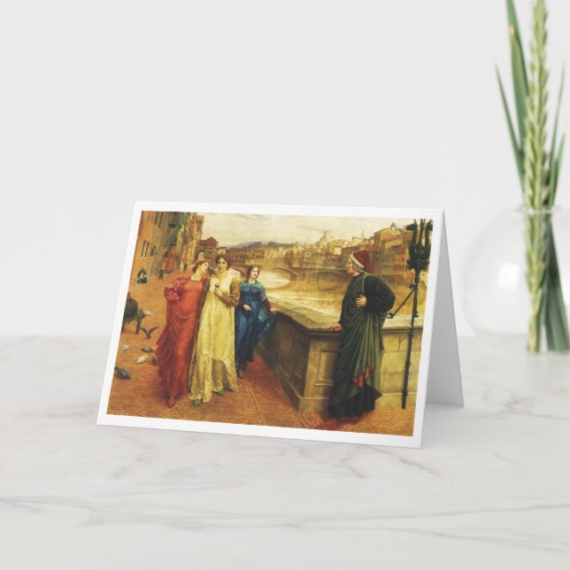 Vintage Art - Dante Meets Beatrice, Holiday Card (Front)
