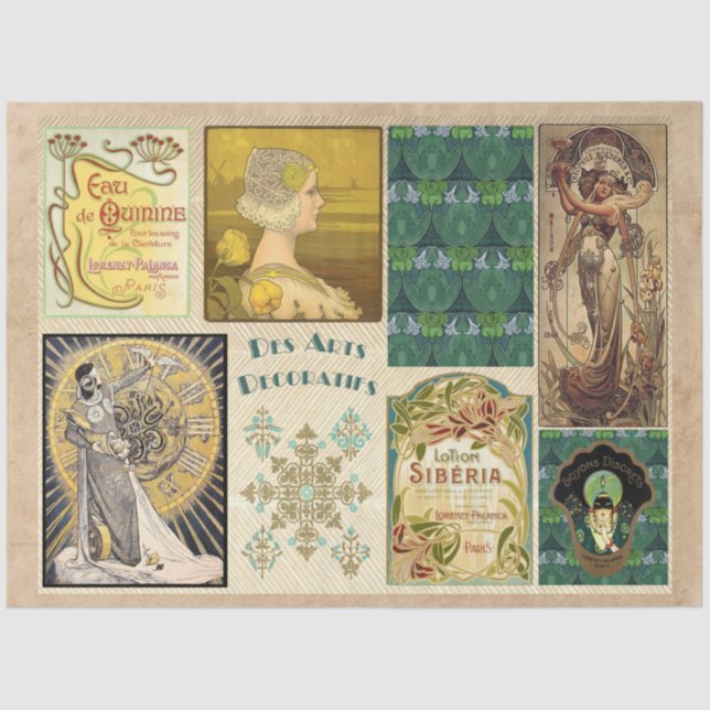 Vintage Art Deco 11 Decoupage Tissue Paper (Front)
