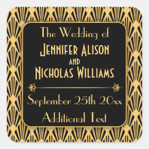 Vintage Art Deco 1920s Diamond Geometric Pattern Square Sticker