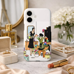 Vintage Art Deco 1920s Hat Shop Illustration 