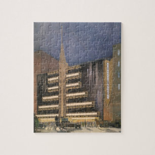 Vintage Art Deco Architecture, Building in NYC Jigsaw Puzzle