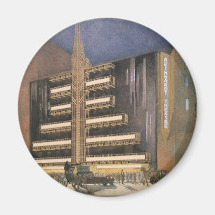 Vintage Art Deco Architecture, Building in NYC Magnet