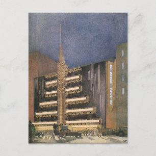 Vintage Art Deco Architecture, Building in NYC Postcard