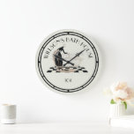 Vintage Art Deco Bathtub by Gerda Wegener Large Clock<br><div class="desc">This is a digitally enhanced art deco style print of a woman in an antique ball and clawfoot bathtub by Gerda Wegener. You can easily customise the background colour and personalise the text with this template. You can also replace the image with your own.</div>
