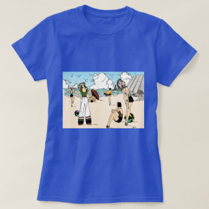 Vintage Art Deco Beach Illustration 1920s Coastal T-Shirt