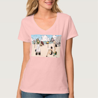Vintage Art Deco Beach Illustration 1920s Coastal T-Shirt