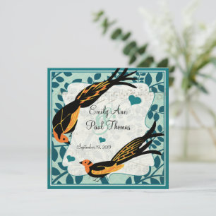 Vintage Art Deco Bird Save the Date