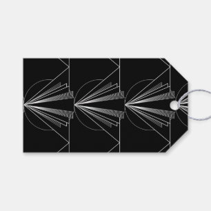 Vintage Art Deco Black and White Geometric  Gift Tags
