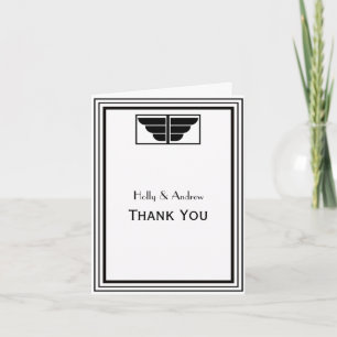 Vintage Art Deco Black White Frame #2 V Thank You