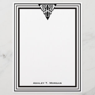 Vintage Art Deco Black Wht Frame #1 Personalised