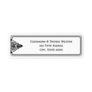 Vintage Art Deco Black Wht Frame #1 Return Address
