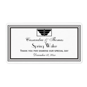 Vintage Art Deco Black Wht Frame #2 H Water Label