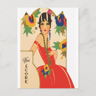 Vintage Art Deco Bridge Tally Postcard