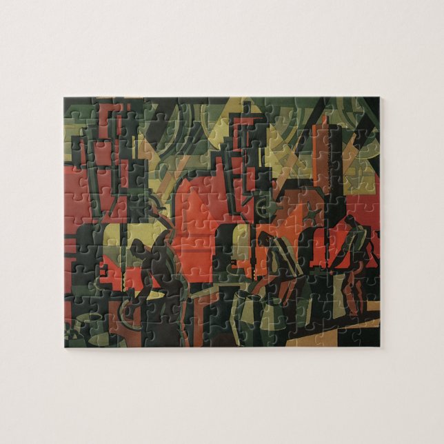 Vintage Art Deco Business Industrial Manufacturing Jigsaw Puzzle (Horizontal)