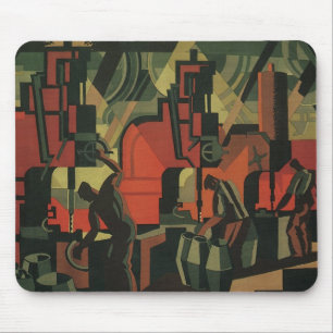 Vintage Art Deco Business Industrial Manufacturing Mouse Mat