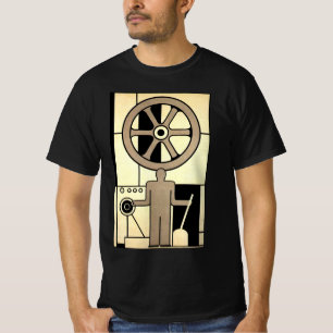 Vintage Art Deco Business Wheel and Machine Worker T-Shirt