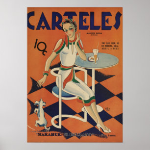 Vintage Art Deco - Cartels - Woman in Diner Poster
