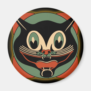 Vintage Art Deco Cat Halloween Magnet