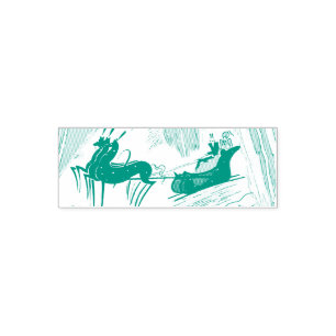 Vintage Art Deco Christmas Sleigh Ride  Self-inking Stamp