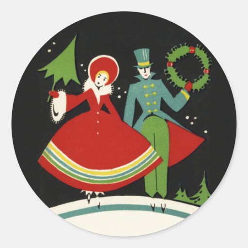 Image of Vintage Art Deco Christmas Stickers