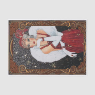 Vintage Art Deco Christmas Women Decoupage Tissue Paper