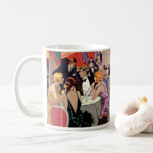 Vintage Art Deco Cocktail Party at Nightclub Coffee Mug