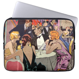Vintage Art Deco Cocktail Party at Nightclub Laptop Sleeve