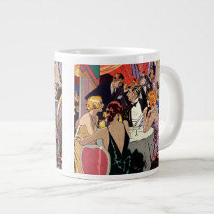 Vintage Art Deco Cocktail Party at Nightclub Large Coffee Mug
