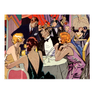 Vintage Art Deco Cocktail Party At Nightclub Postcard Vintage Art Deco Cocktail Party At Nightclub Postcard