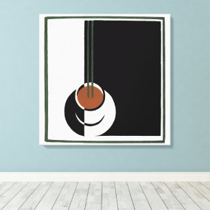 Vintage Art Deco, Cup of Coffee with Steam Canvas Print