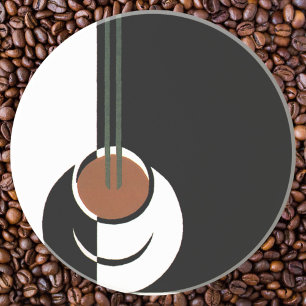 Vintage Art Deco, Cup of Coffee with Steam Coaster