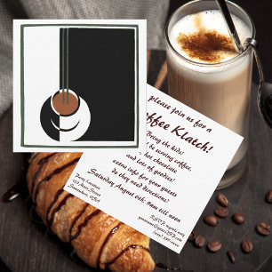 Vintage Art Deco, Cup of Coffee with Steam Invitation