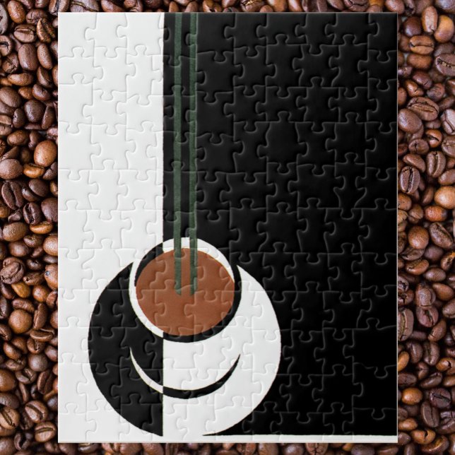 Vintage Art Deco, Cup of Coffee with Steam Jigsaw Puzzle (Creator Uploaded)