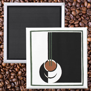 Vintage Art Deco, Cup of Coffee with Steam Magnet