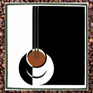Vintage Art Deco, Cup of Coffee with Steam Poster