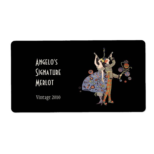 Vintage Art Deco Custom Wine Label (Front)