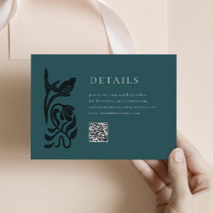 Vintage Art Deco Details Enclosure Card with QR