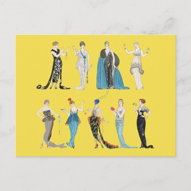 Vintage Art Deco Fashion - George Barbier Postcard (Front)