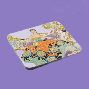 Vintage Art Deco Fashion Illustration Elegant Coaster