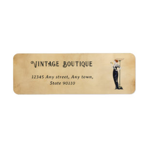 Vintage Art Deco Fashion Retro Return Address