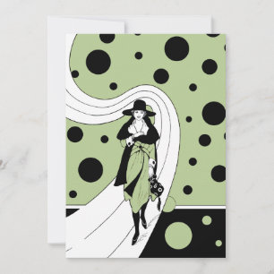 Vintage Art Deco Fashion Show Bachelorette Party Invitation