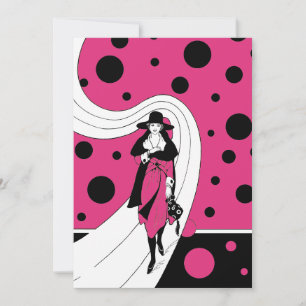 Vintage Art Deco Fashion Show Bridal Shower Invitation