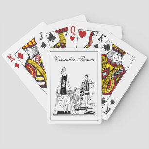 Vintage Art Deco Fashionable Ladies at the Beach Playing Cards