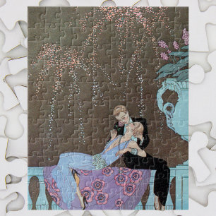 Vintage Art Deco Fireworks Le Feu, George Barbier Jigsaw Puzzle