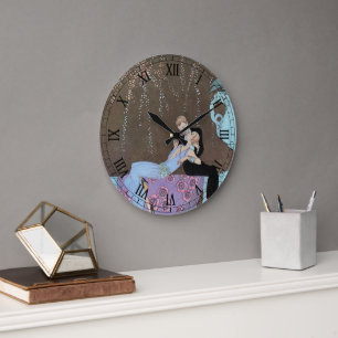 Vintage Art Deco Fireworks Le Feu, George Barbier Large Clock